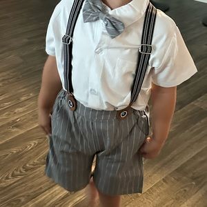 Toddler boys suspender outfit